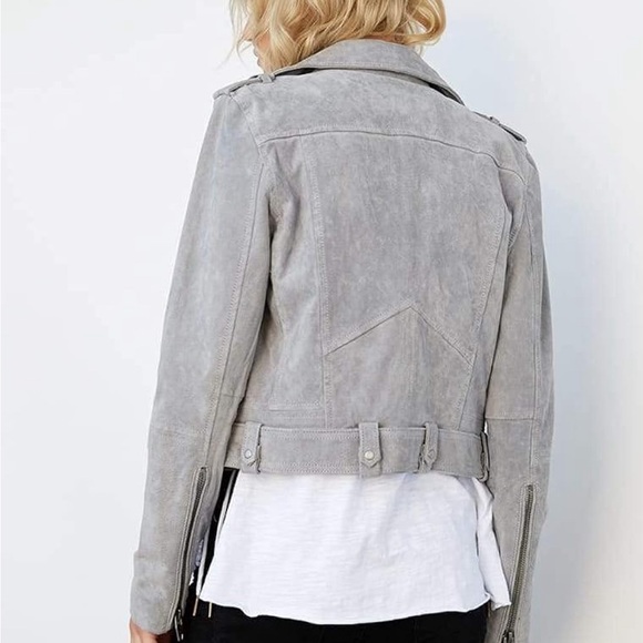 BLANKNYC womens Luxury Clothing Cropped Suede Leather Motorcycle - Picture 3 of 4